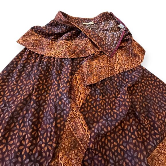 Ulla‎ Johnson Silk Omila Skirt in Agate, Size 2,  Brown burgundy multi, New with - Picture 9 of 16